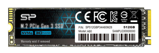 SILICON POWER SSD PCIe Gen3x4 P34A60 M.2 2280, 512GB, 2.200-1.600MB/s 1 SILICON POWER SSD PCIe Gen3x4 P34A60 M.2 2280, 512GB, 2.200-1.600MB/s