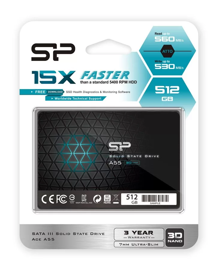 SP512GBSS3A55S25 SSD 512GB SATA Iii 500MB/s 5 SP512GBSS3A55S25 SSD 512GB SATA Iii 500MB/s - Image 3
