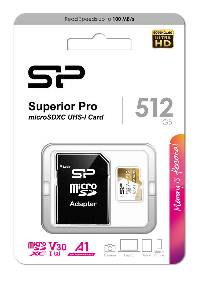 SILICON POWER κάρτα μνήμης microSDXC Superior Pro, 512GB, Class 10 UHS-I U3 A1 V30 4 SILICON POWER κάρτα μνήμης microSDXC Superior Pro, 512GB, Class 10 UHS-I U3 A1 V30 - Image 2