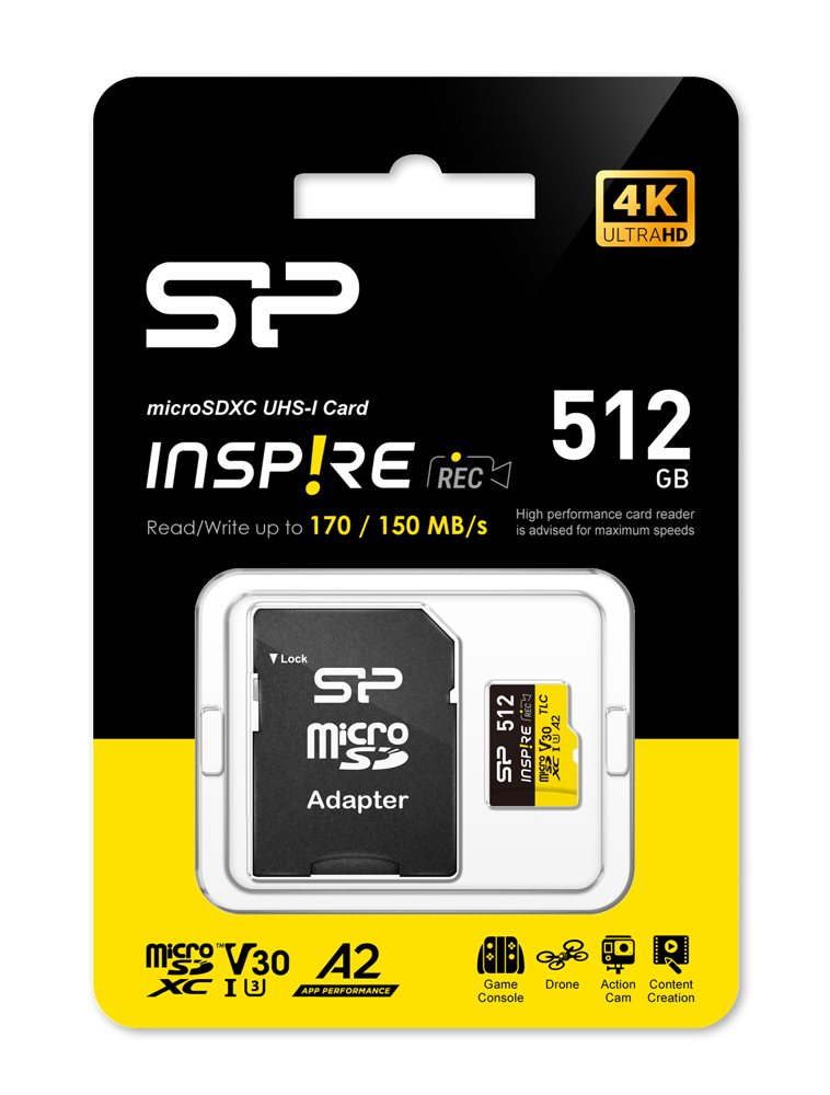 SILICON POWER κάρτα μνήμης microSDXC Inspire, 512GB, UHS-I U3 A1 V30 4 SILICON POWER κάρτα μνήμης microSDXC Inspire, 512GB, UHS-I U3 A1 V30 - Image 2