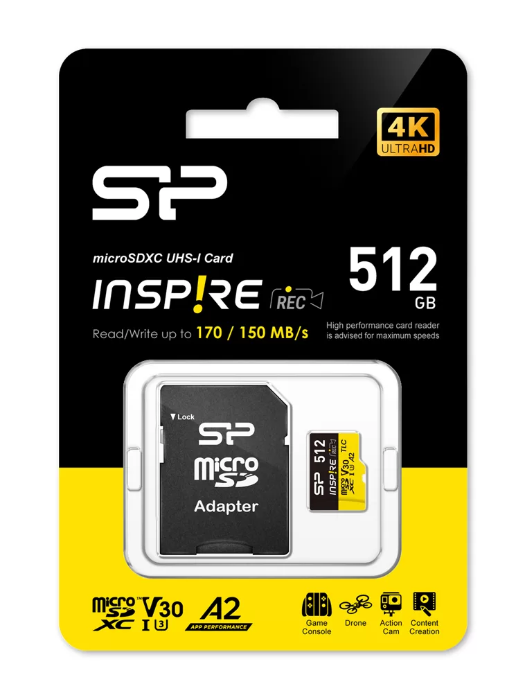 SILICON POWER κάρτα μνήμης microSDXC Inspire, 512GB, UHS-I U3 A1 V30 4 SILICON POWER κάρτα μνήμης microSDXC Inspire, 512GB, UHS-I U3 A1 V30 - Image 2
