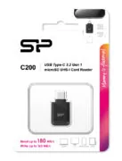 SILICON POWER card reader C200 για micro SD, USB-C, USB 3.2, 180/165MBps, μαύρο 5