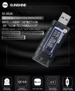 SUNSHINE USB tester φόρτισης SS-302A, V/A/Time/mAh 2