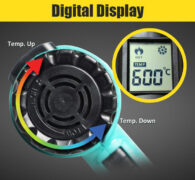 PROSKIT πιστόλι θερμού αέρα SS-626B με οθόνη, 1800W, 50~600 °C 5