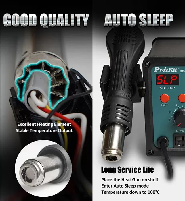 PROSKIT σταθμός συγκόλλησης SS-979B, κολλητήρι/air gun, 760W, 200-480 °C 9 PROSKIT σταθμός συγκόλλησης SS-979B, κολλητήρι/air gun, 760W, 200-480 °C - Image 7