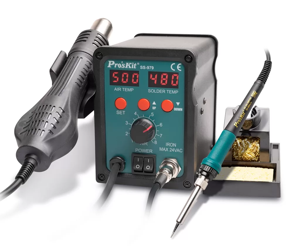 PROSKIT σταθμός συγκόλλησης SS-979B, κολλητήρι/air gun, 760W, 200-480 °C 3 PROSKIT σταθμός συγκόλλησης SS-979B, κολλητήρι/air gun, 760W, 200-480 °C