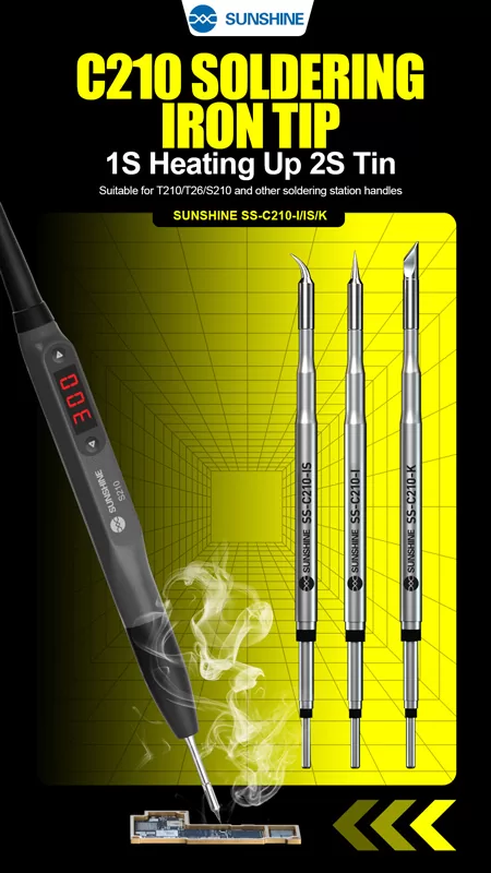 SUNSHINE soldering iron tip SS-C210 τύπου K, για T210, 80mm 4 SUNSHINE soldering iron tip SS-C210 τύπου K, για T210, 80mm - Image 2