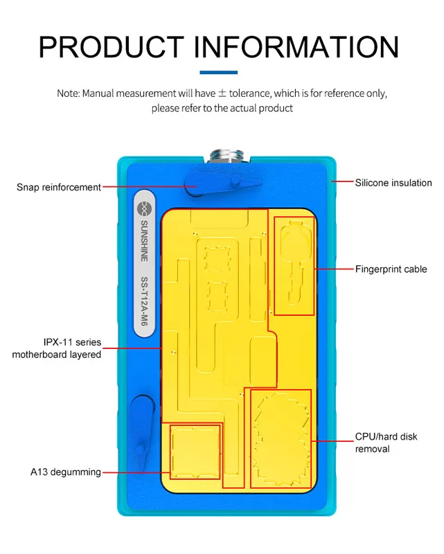 SUNSHINE βάση motherboard SS-T12A-M6, iPhone X/11 series, θερμαινόμενη 6 SUNSHINE βάση motherboard SS-T12A-M6, iPhone X/11 series, θερμαινόμενη - Image 4