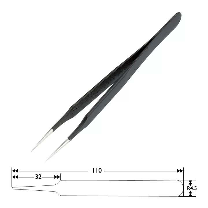 SPROTEK ESD αντιστατική τσιμπίδα ST-T510, 110mm, ίσια, λεπτή 3 SPROTEK ESD αντιστατική τσιμπίδα ST-T510, 110mm, ίσια, λεπτή
