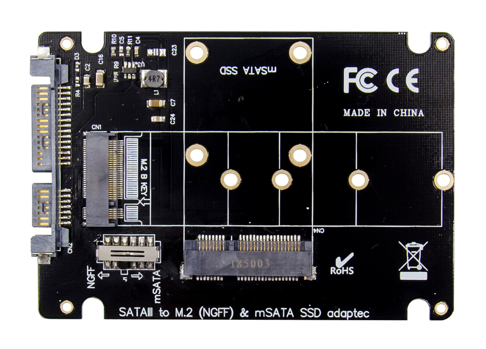 POWERTECH κάρτα μετατροπής 2.5" SATA σε M.2 B & mSATA SSD ST525, 6Gbps 4 POWERTECH κάρτα μετατροπής 2.5" SATA σε M.2 B & mSATA SSD ST525, 6Gbps - Image 2