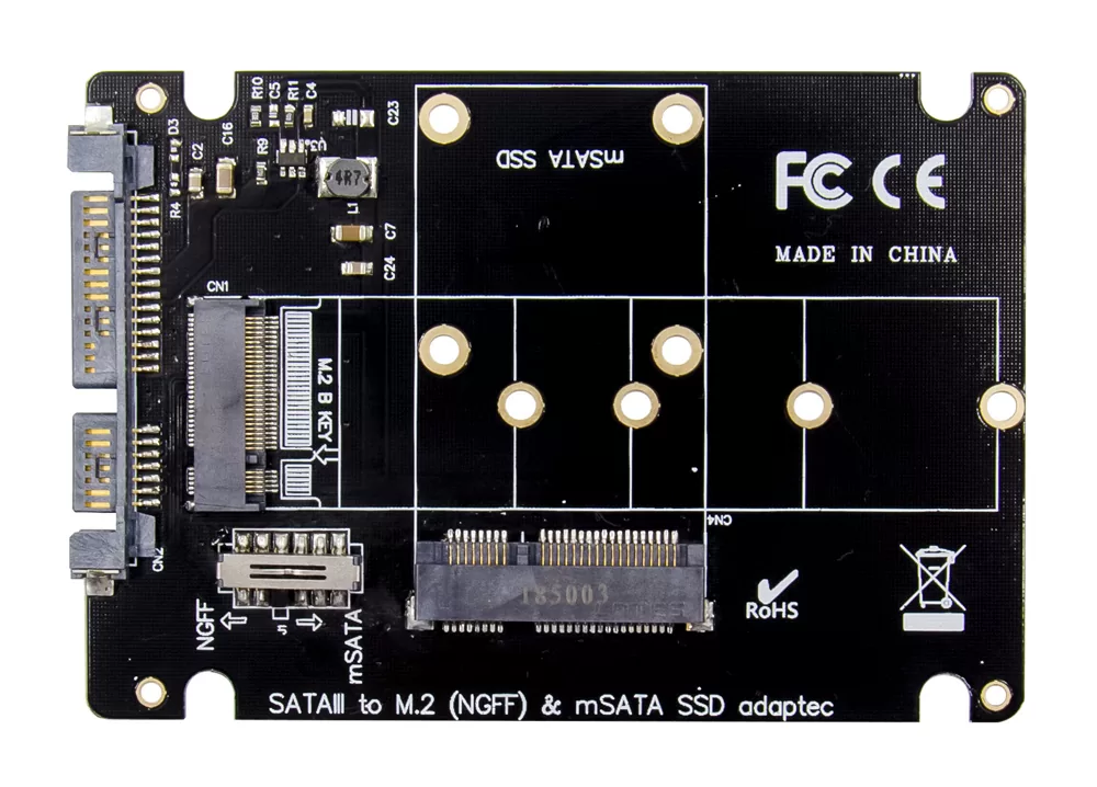 POWERTECH κάρτα μετατροπής 2.5" SATA σε M.2 B & mSATA SSD ST525, 6Gbps 4 POWERTECH κάρτα μετατροπής 2.5" SATA σε M.2 B & mSATA SSD ST525, 6Gbps - Image 2