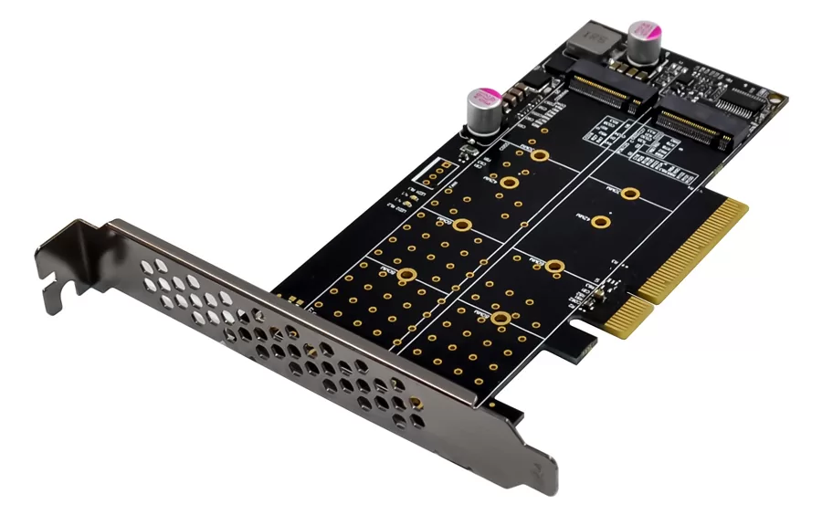 POWERTECH κάρτα επέκτασης PCIe x8 σε 2x M.2 M Key NVMe ST573 3 POWERTECH κάρτα επέκτασης PCIe x8 σε 2x M.2 M Key NVMe ST573