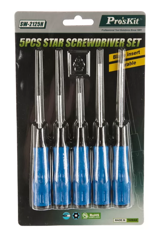 PROSKIT σετ κατσαβιδιών Torx SW-2125H, 5τμχ 4 PROSKIT σετ κατσαβιδιών Torx SW-2125H, 5τμχ - Image 2