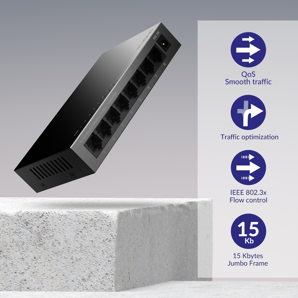 STRONG switch SW5000M, 8x Gigabit θύρες, 1000Mbps 6 STRONG switch SW5000M, 8x Gigabit θύρες, 1000Mbps - Image 4