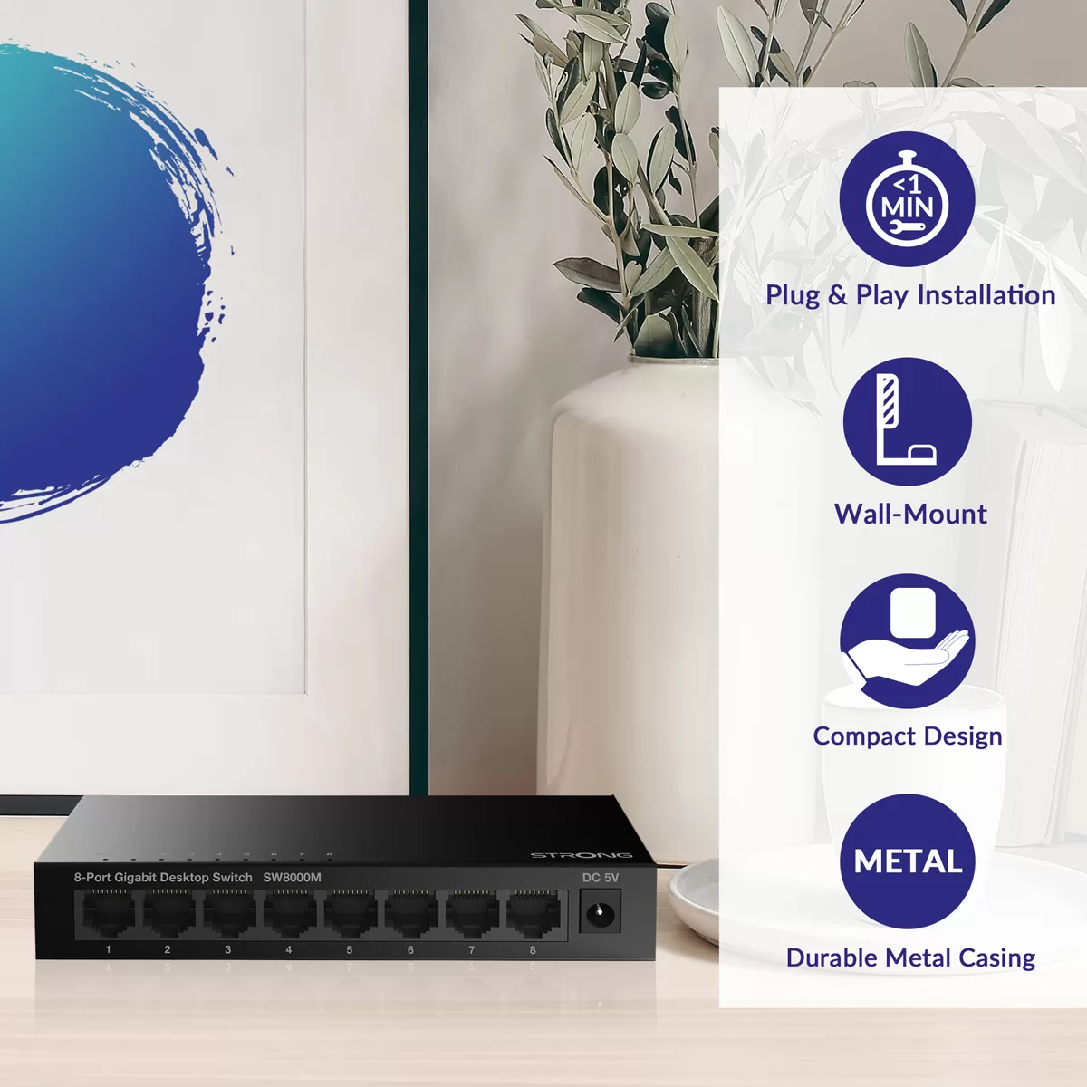 STRONG switch SW5000M, 8x Gigabit θύρες, 1000Mbps 7 STRONG switch SW5000M, 8x Gigabit θύρες, 1000Mbps - Image 5