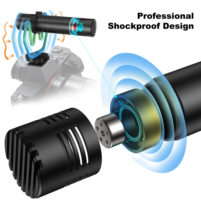 SYNCO μικρόφωνο για κάμερα SY-M1-BK, δυναμικό, 3.5mm, shock mount, μαύρο 6 SYNCO μικρόφωνο για κάμερα SY-M1-BK, δυναμικό, 3.5mm, shock mount, μαύρο - Image 4