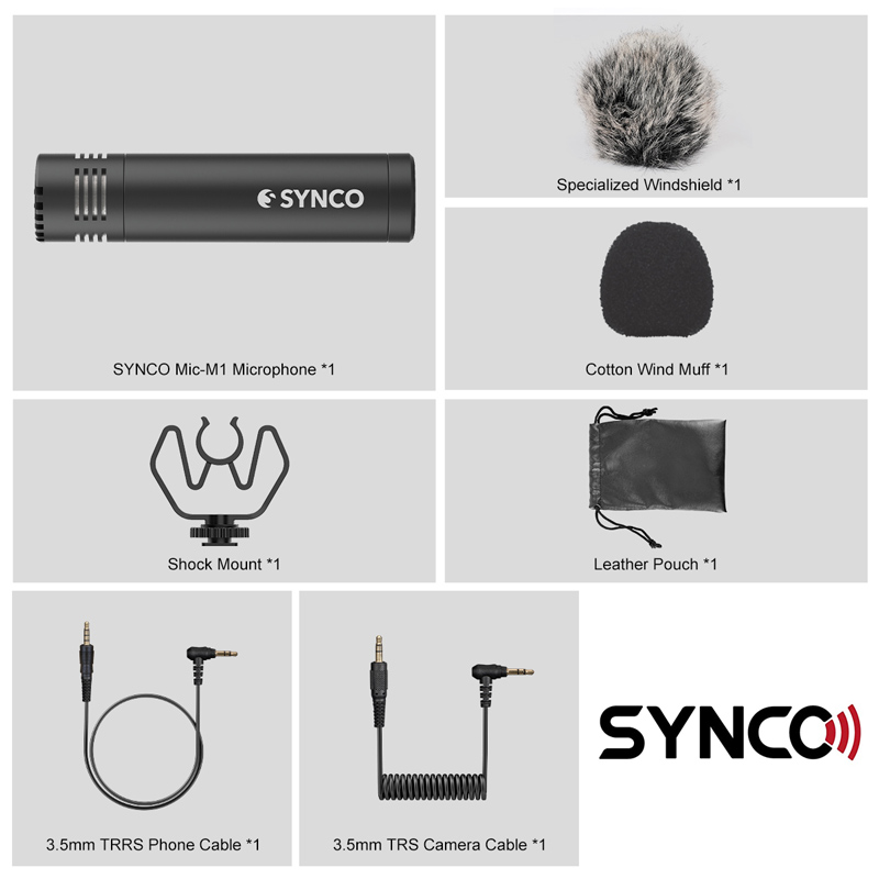 SYNCO μικρόφωνο για κάμερα SY-M1-BK, δυναμικό, 3.5mm, shock mount, μαύρο 9 SYNCO μικρόφωνο για κάμερα SY-M1-BK, δυναμικό, 3.5mm, shock mount, μαύρο - Image 7