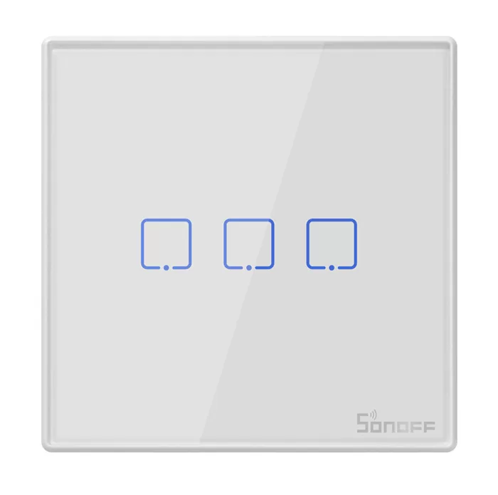 SONOFF smart διακόπτης T2EU3C-RF 433MHz, αφής, τριπλός, λευκός 3 SONOFF smart διακόπτης T2EU3C-RF 433MHz, αφής, τριπλός, λευκός