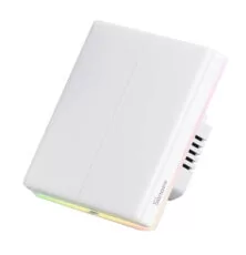 SONOFF smart διακόπτης T5-2C-86 με LED φωτισμό, διπλός, Wi-Fi, λευκός