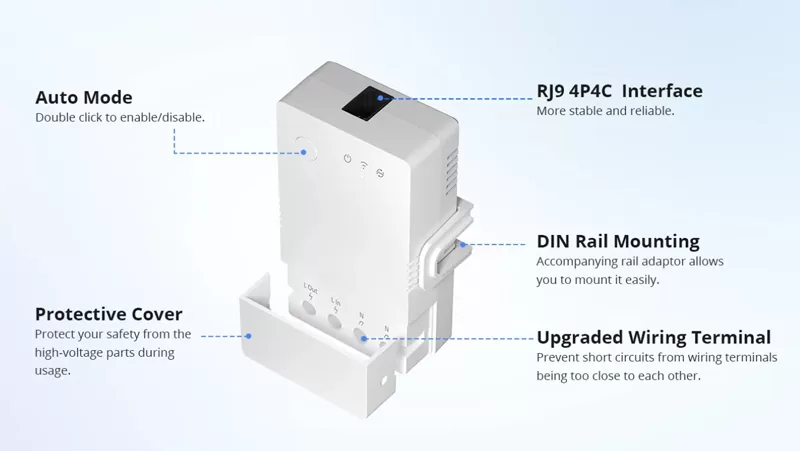 SONOFF smart διακόπτης ελέγχου θερμοκρασίας/υγρασίας THR320, Wi-Fi, 20A 5 SONOFF smart διακόπτης ελέγχου θερμοκρασίας/υγρασίας THR320, Wi-Fi, 20A - Image 3