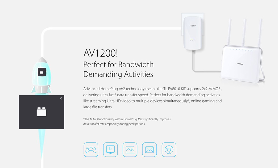 TP-LINK Powerline Starter Kit TL-PA8010, AV1200 Gigabit, Ver. 1.0 4 TP-LINK Powerline Starter Kit TL-PA8010, AV1200 Gigabit, Ver. 1.0 - Image 2