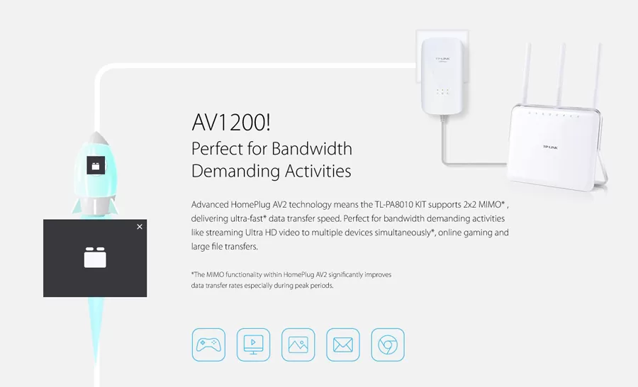TP-LINK Powerline Starter Kit TL-PA8010, AV1200 Gigabit, Ver. 1.0 4 TP-LINK Powerline Starter Kit TL-PA8010, AV1200 Gigabit, Ver. 1.0 - Image 2