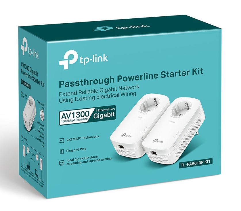 TP-LINK Passthrough Powerline Starter Kit TL-PA8010P, AV1300, Ver: 3.0 5 TP-LINK Passthrough Powerline Starter Kit TL-PA8010P, AV1300, Ver: 3.0 - Image 3