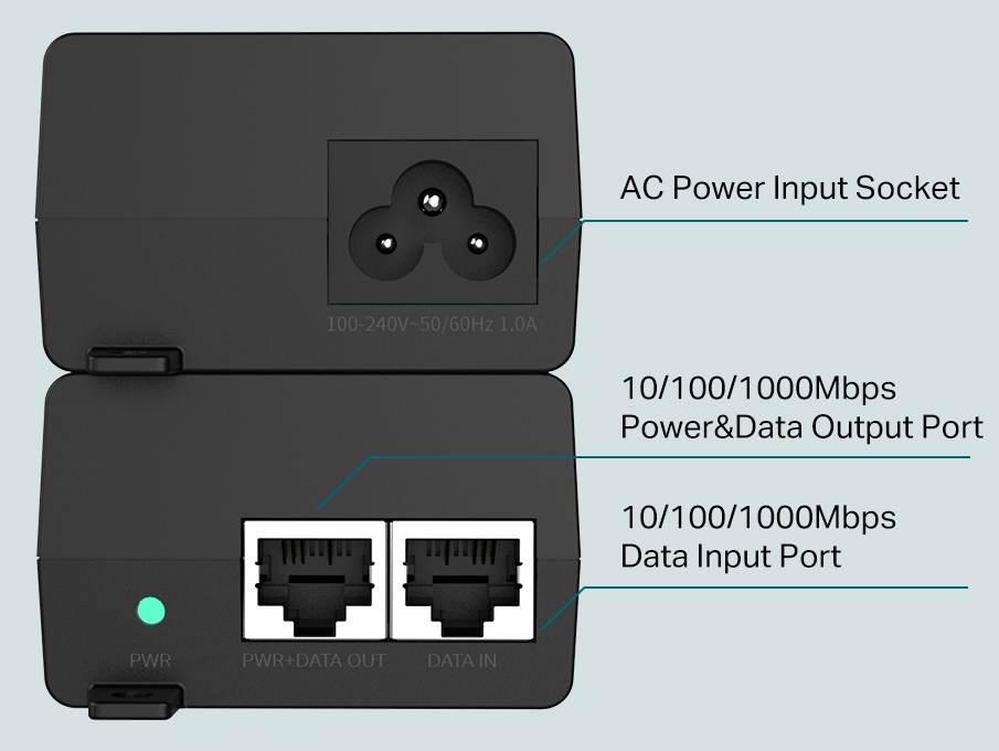 TP-LINK Gibagit PoE+ Injector TL-POE160S, 802.3af/at 4 TP-LINK Gibagit PoE+ Injector TL-POE160S, 802.3af/at - Image 2