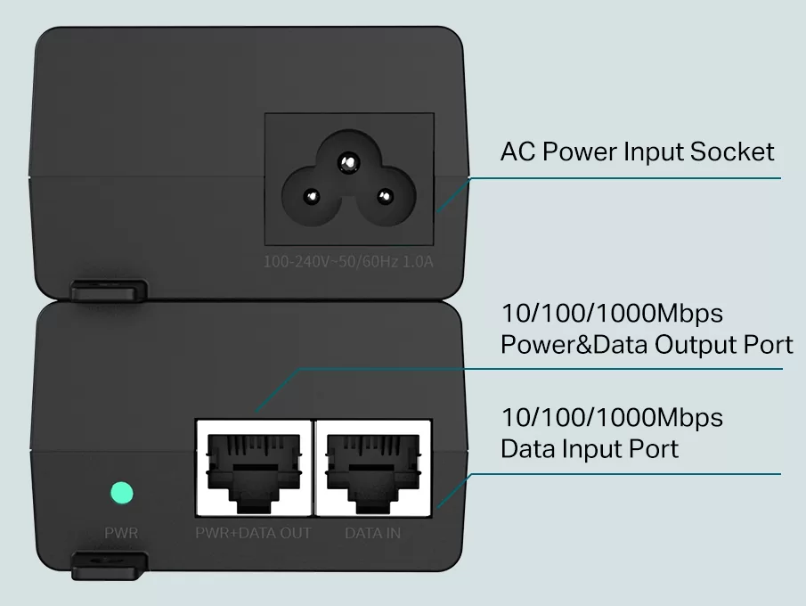 TP-LINK Gibagit PoE+ Injector TL-POE160S, 802.3af/at 4 TP-LINK Gibagit PoE+ Injector TL-POE160S, 802.3af/at - Image 2