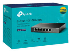 TP-LINK desktop switch TL-SF1006P, 6-Port 10/100Mbps, 4x PoE+, Ver. 1.0 6