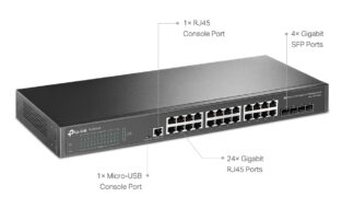 TP-LINK L2+ managed switch TL-SG3428, 24-Port Gigabit, 4x SFP, Ver. 2.0 2