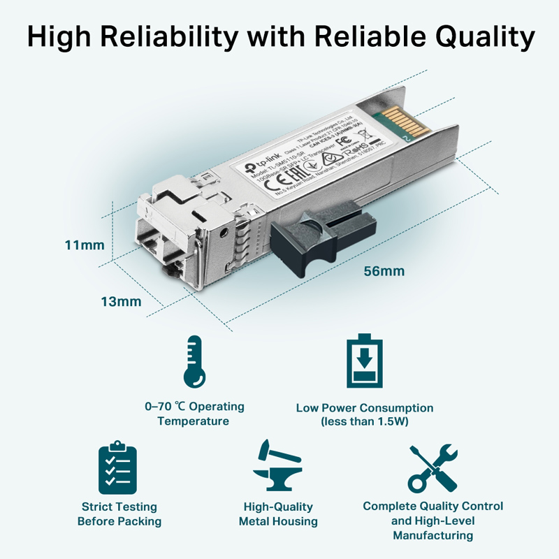 TP-LINK 10GBase-SR SFP+ LC Transceiver TL-SM5110-SR, έως 300m, Ver. 1.0 6 TP-LINK 10GBase-SR SFP+ LC Transceiver TL-SM5110-SR, έως 300m, Ver. 1.0 - Image 4