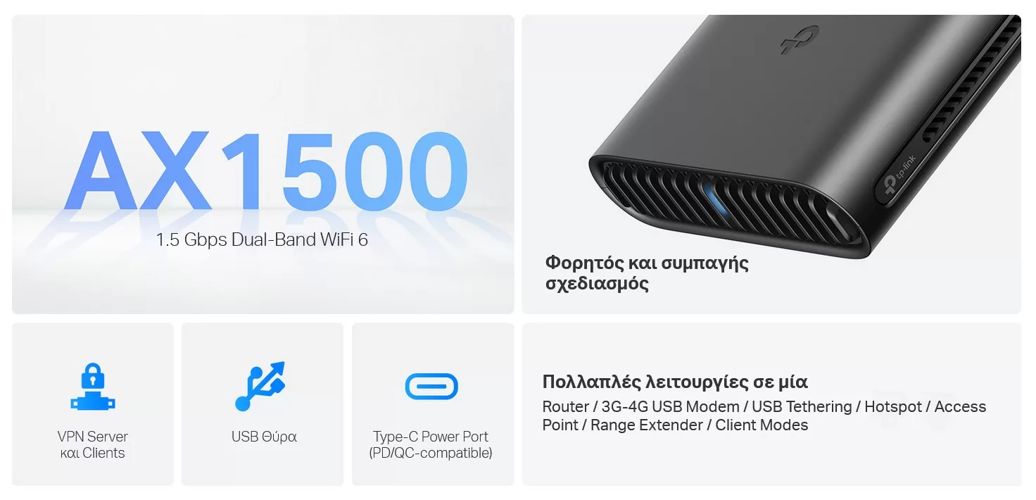 TP-LINK Travel Router TL-WR1502X, AX1500 Wi-Fi 6, Dual Band 4 TP-LINK Travel Router TL-WR1502X, AX1500 Wi-Fi 6, Dual Band - Image 2