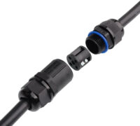 POWERTECH αδιάβροχος σύνδεσμος καλωδίων τροφοδοσίας TOOL-0112, 3pin, IP68, μαύρος 3