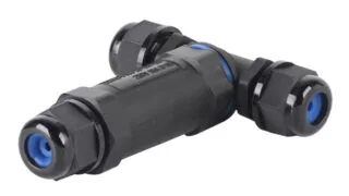 POWERTECH αδιάβροχος σύνδεσμος καλωδίων τροφοδοσίας TOOL-0113, τύπου ταφ, 3pin, IP68, μαύρος