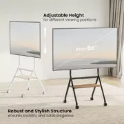 BRATECK βάση τηλεόρασης δαπέδου TTF13E-46FW, 37-86", έως 80kg, με ράφι & ροδάκια 3