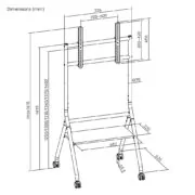 BRATECK βάση τηλεόρασης δαπέδου TTF13E-46FW, 37-86", έως 80kg, με ράφι & ροδάκια 4