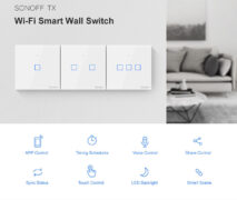SONOFF smart διακόπτης ΤΧ-T2EU1C, αφής, Wi-Fi, μονός, λευκός 3