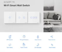 SONOFF smart διακόπτης ΤΧ-T2EU3C, αφής, Wi-Fi, τριπλός, λευκός 3
