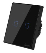 SONOFF smart διακόπτης ΤΧ-T3EU2C, αφής, Wi-Fi, διπλός, μαύρος 1