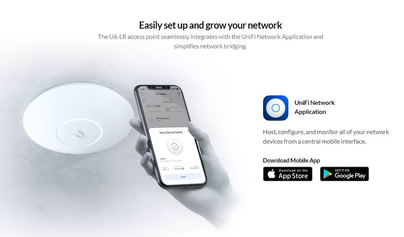 UBIQUITI Access Point UniFi U6-LR, 3000Mbps, Wi-Fi 6, 4x4 MU-MIMO, PoE+ 4 UBIQUITI Access Point UniFi U6-LR, 3000Mbps, Wi-Fi 6, 4x4 MU-MIMO, PoE+ - Image 2