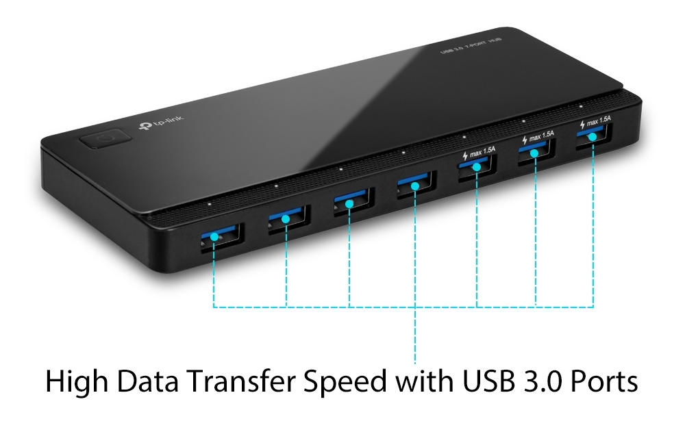 TP-LINK USB hub UH700, 7x θυρών, 5Gbps, 5V/1.5A, USB σύνδεση, μαύρο 5 TP-LINK USB hub UH700, 7x θυρών, 5Gbps, 5V/1.5A, USB σύνδεση, μαύρο - Image 3