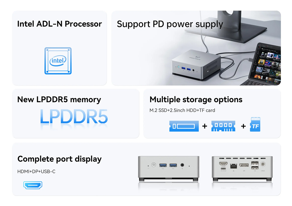 MINISFORUM mini PC UN100L, Intel CPU N100, 16/512GB SSD, Windows 11 Pro 6 MINISFORUM mini PC UN100L, Intel CPU N100, 16/512GB SSD, Windows 11 Pro - Image 4