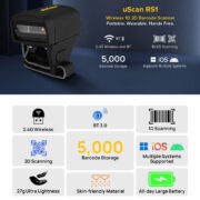 ULEFONE barcode scanner uScan RS1, ασύρματο 2.4G/Bluetooth, 1D/2D, μαύρο 8 ULEFONE barcode scanner uScan RS1, ασύρματο 2.4G/Bluetooth, 1D/2D, μαύρο 2