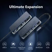 ORICO docking station WB-11P, 11 θυρών, USB-C σύνδεση, 100W PD, 4K, γκρι 8