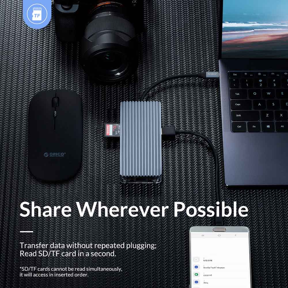 ORICO docking station WB-11P, 11 θυρών, USB-C σύνδεση, 100W PD, 4K, γκρι 12 ORICO docking station WB-11P, 11 θυρών, USB-C σύνδεση, 100W PD, 4K, γκρι - Image 10