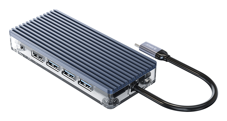 ORICO docking station WB-11P, 11 θυρών, USB-C σύνδεση, 100W PD, 4K, γκρι 3 ORICO docking station WB-11P, 11 θυρών, USB-C σύνδεση, 100W PD, 4K, γκρι