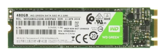 WD M.2 SATA III SSD Green WDS480G2G0B, 480GB, 545MBps, Factory Recertified 1