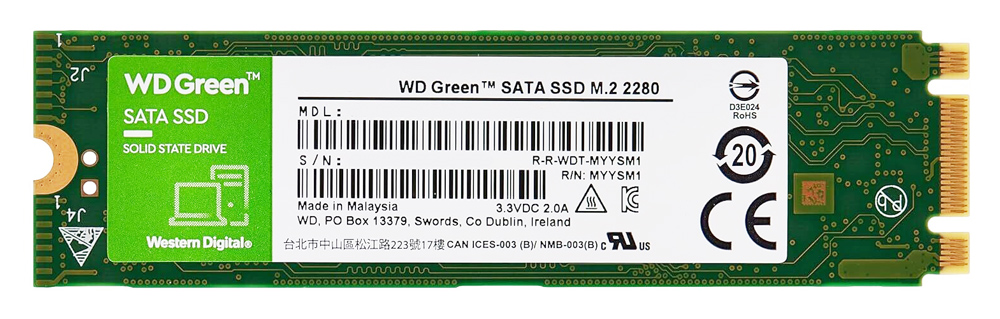 WD M.2 SATA III SSD Green WDS480G3G0B, 480GB, 545MBps, Factory Recertified 3 WD M.2 SATA III SSD Green WDS480G3G0B, 480GB, 545MBps, Factory Recertified