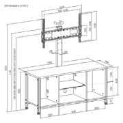 BRATECK έπιπλο τηλεόρασης με βάση WP2006ST-BR, 37-75", 115x38x131.3cm, καφέ 9 BRATECK έπιπλο τηλεόρασης με βάση WP2006ST-BR, 37-75", 115x38x131.3cm, καφέ 4
